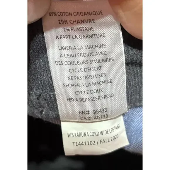 Toad&Co Women's Karuna Cord Wide Leg Pant Storm Size 10 - Picture 5 of 9